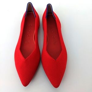 ♥️NWOT Rothy's The Point Flame Red Woman's Flat Shoes♥️